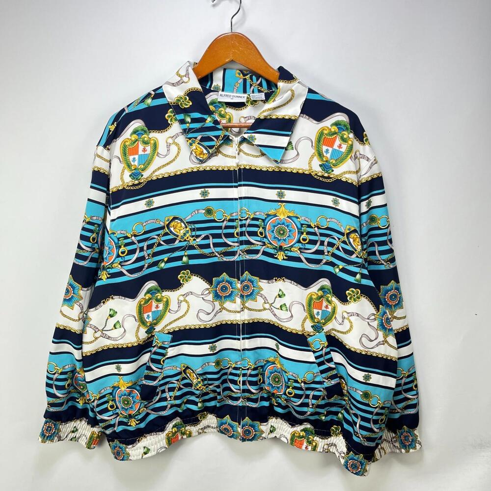 Vintage Alfred Dunner Womens Harrington Jacket Size 18 XL